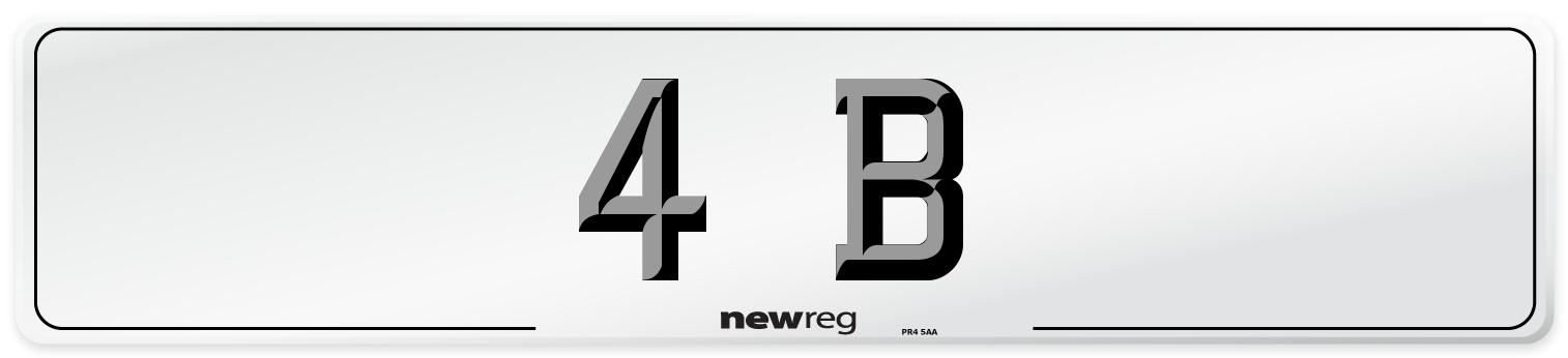 4 B Number Plate from New Reg